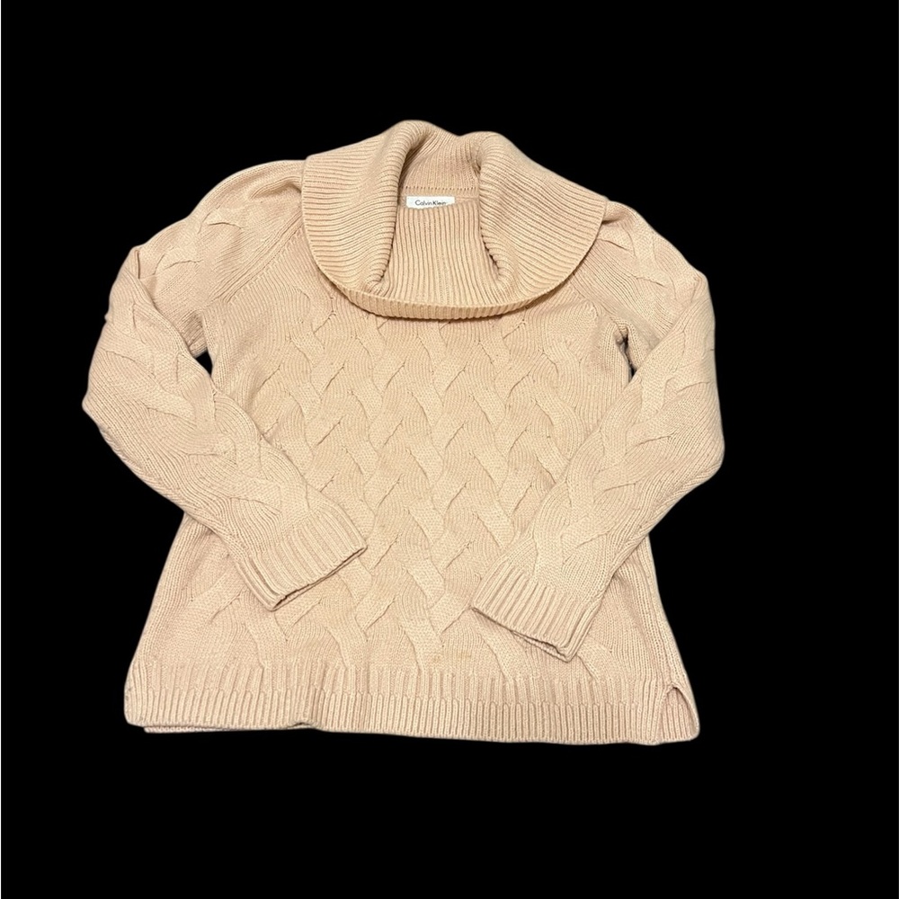 Calvin Klein Cream Cowl Neck Sweater